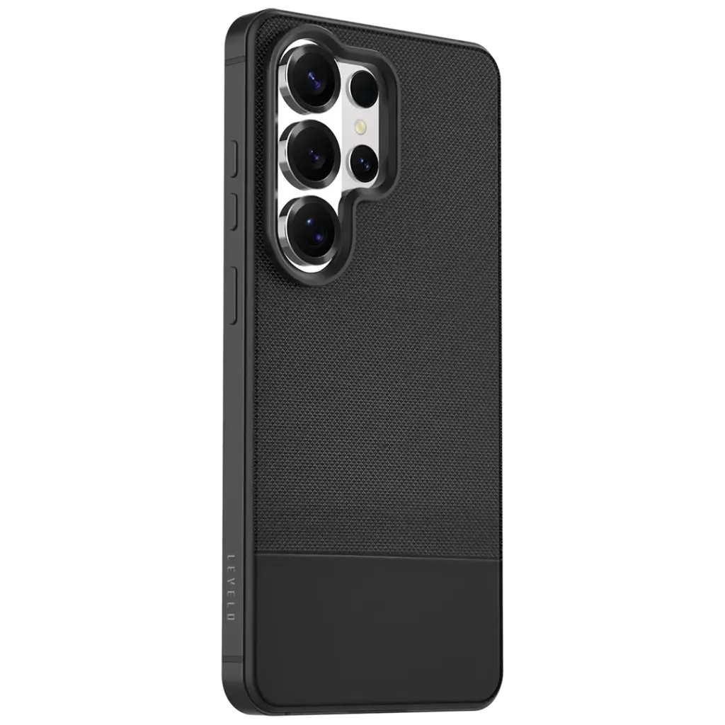 levelo Cuir Leather Hybrid Case for S26 Ultra- Black