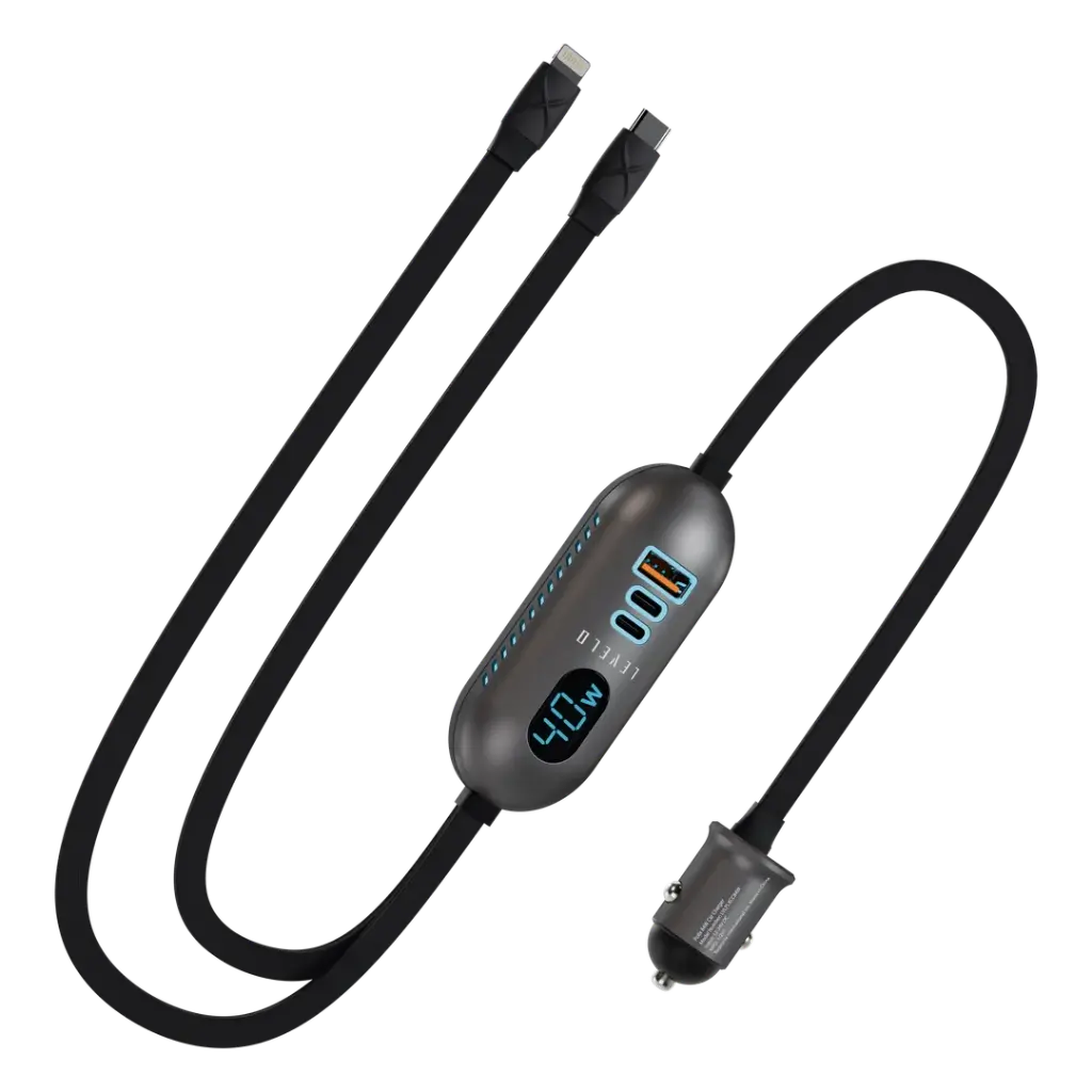 Levelo Polix 84W Fast Car Charger - Gray