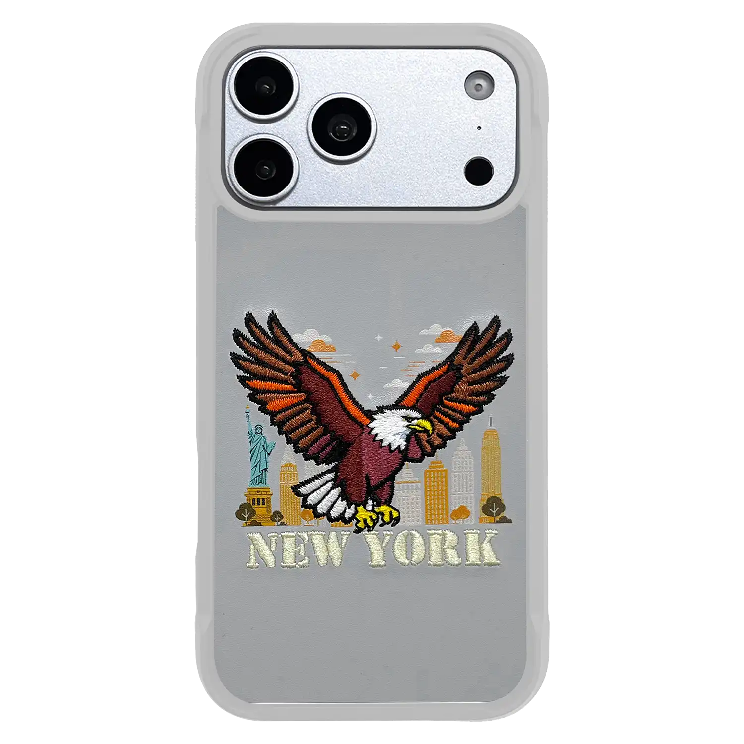 Levelo Vallo Heritage-Inspired Bald Eagle Embroidery Premium PU Leather Case for iPhone 18/17 Pro/Pro Max