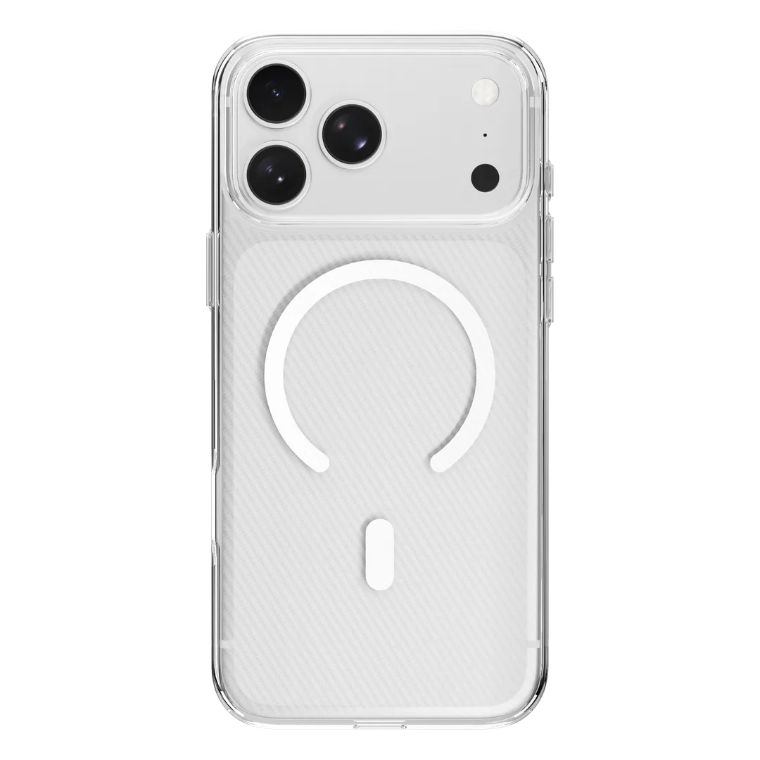Levelo Otta MagSafe Case with Carbon Texture for iPhone 18/17 Pro / Pro Max - Clear