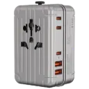 Levelo Roamiversal 2400W Luggage Design Travel Adapter - Aluminum Silver