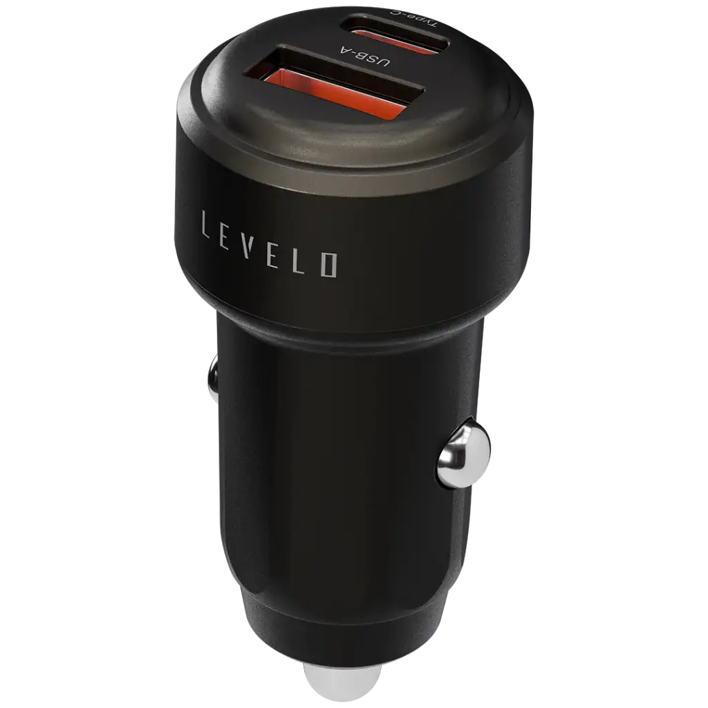 Levelo Nori Mini 60W Car Charger - Gun Grey 
