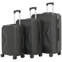 Levelo Romeo ABS Set of 3 Travel Luggage 20"/24"/28" - Black