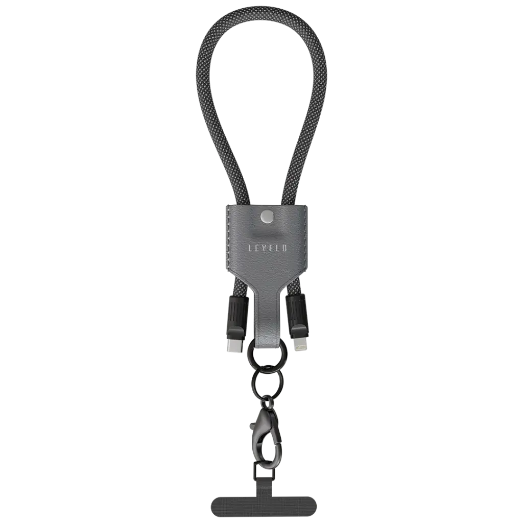 كابل لاصق من نوع Type-C إلى Lightning بقدرة 30W من Levelo Tugo - رمادي