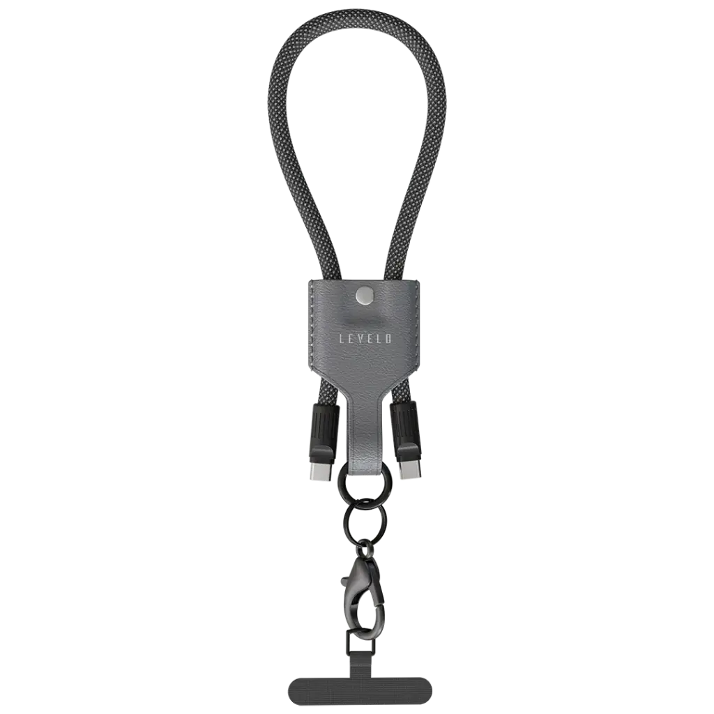 Levelo Tugo Type-C to Type-C 60W Lanyard Cable - Gray