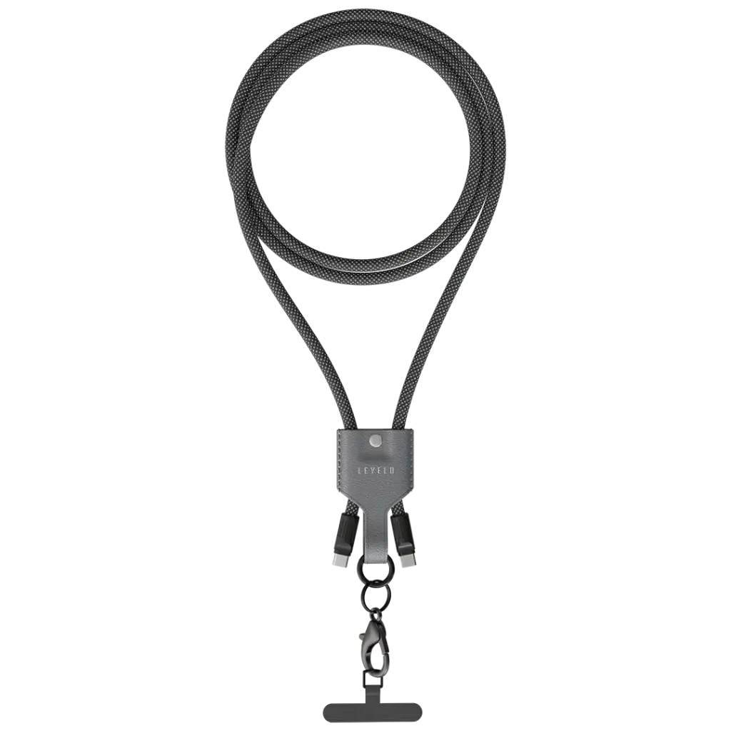 Levelo Tugo Type-C to Type-C 60W Lanyard Cable - Gray