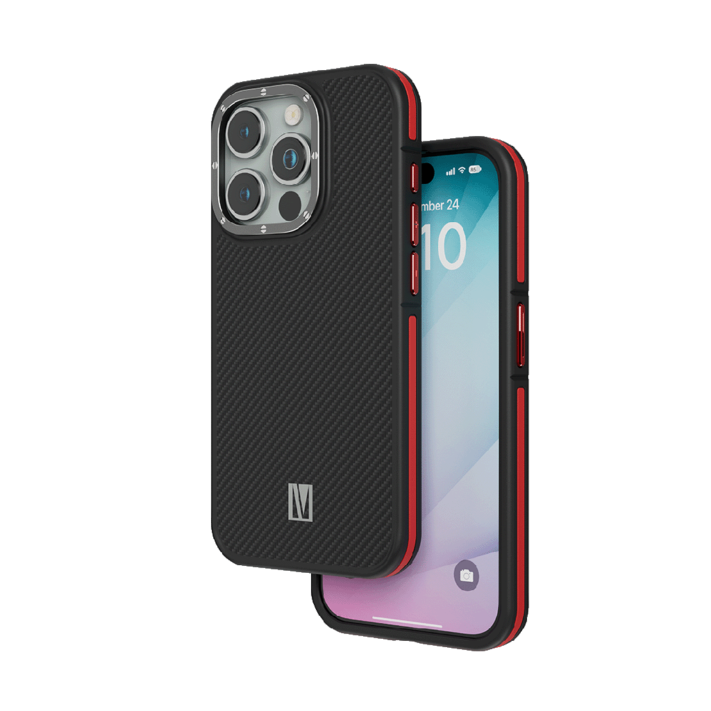 Levelo Ox Carbon Shock-Proof Edges Raised Bezel Case for iPhone 15 Series