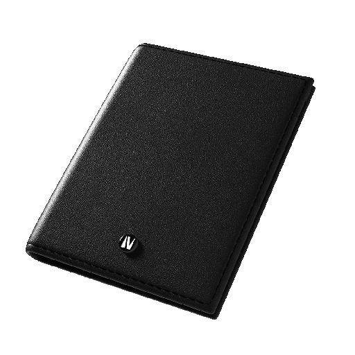 Levelo Bifold Black Genuine Leather Wallet with Pocket Organizer