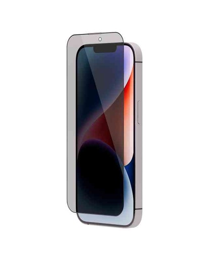 Levelo Privacy Black-Edition Silicone Edge Tempered Screen Protector For iPhone 14 / 13 / 12 (Pro / Pro Max)