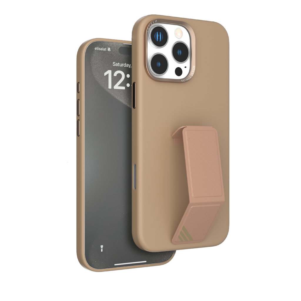 Levelo Morphix Silicone Case With Leather Grip for iPhone 16 Pro Max / Pro