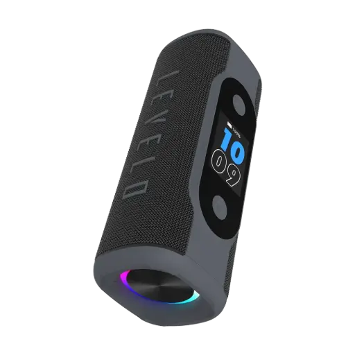 [LVLBASSBSPKRBK] مكبر صوت محمول Levelo Bassbeat مع شاشة LED - أسود