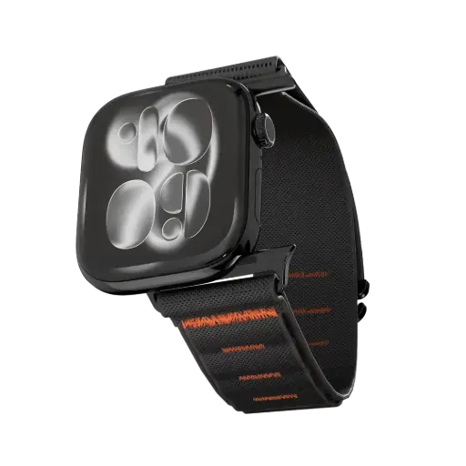 [LVLYRKWS49BK] Levelo York Nylon Watch Strap - Black