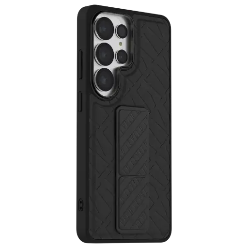 [LVLMRPGCS26UBK] Levelo Morphix Cuero Grip Stand Case for S26 Ultra - Black