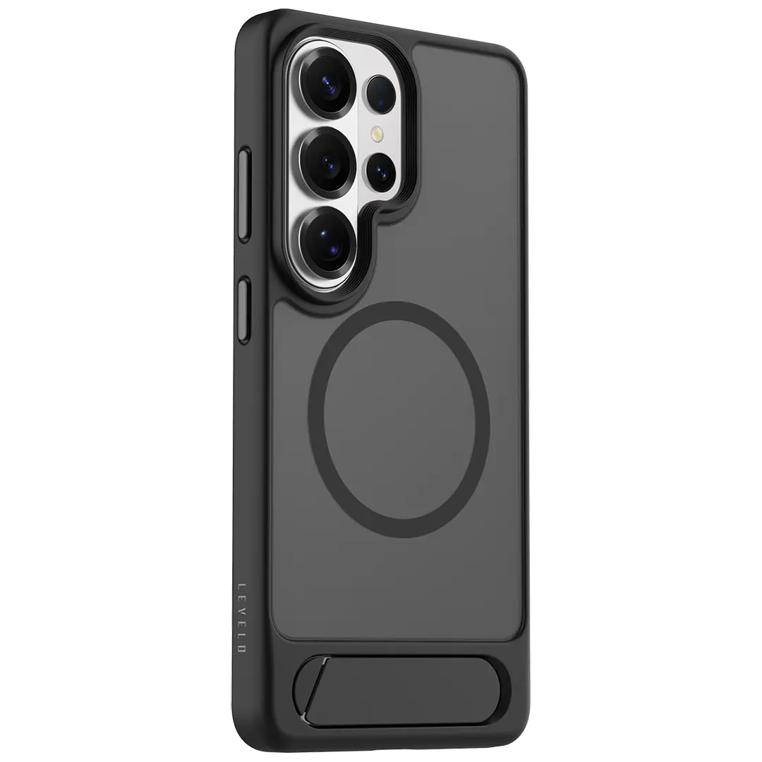 Levelo Matteo Hybrid Kickstand Case for S26 Ultra - Black
