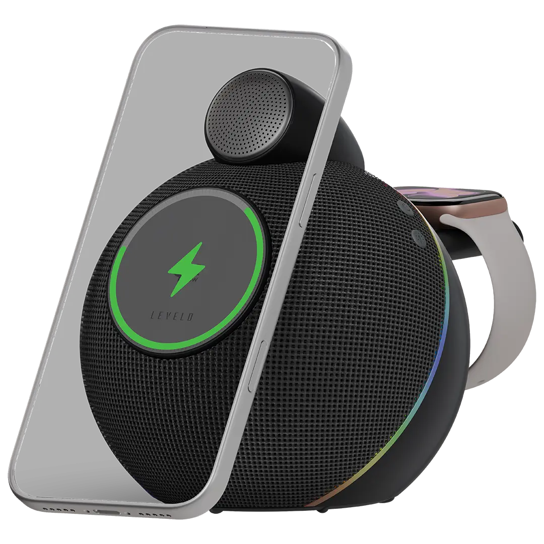 Levelo Aira Wireless Charger With Speaker - Black