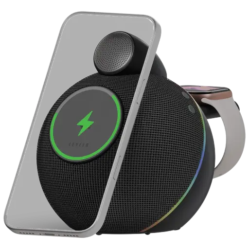 [LVLAIRAWCBK] Levelo Aira Wireless Charger With Speaker - Black