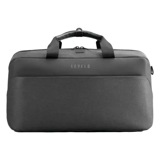 [LVLMLLEPTDBBL] Levelo Melle Polyster Travel Duffle Bag With USB Charging Port - Black