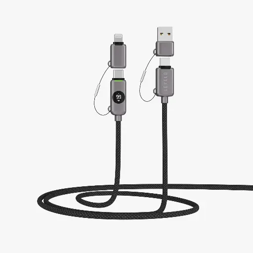 [LVLEDBG41100WGY] Levelo Edinburgh Smart Charge & Sync Cable 4-in-1 multi-functional - Gray