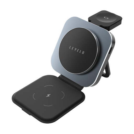 [LVLTF31WCBK] Levelo TrioFlow 3 In 1 Wireless Charger - Grey	