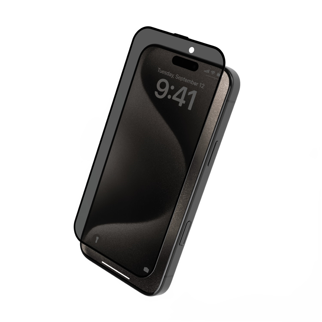 Levelo 3D Resin Glue High Silicone Aluminum Glass Screen Protector for iPhone 16 Series - Privacy