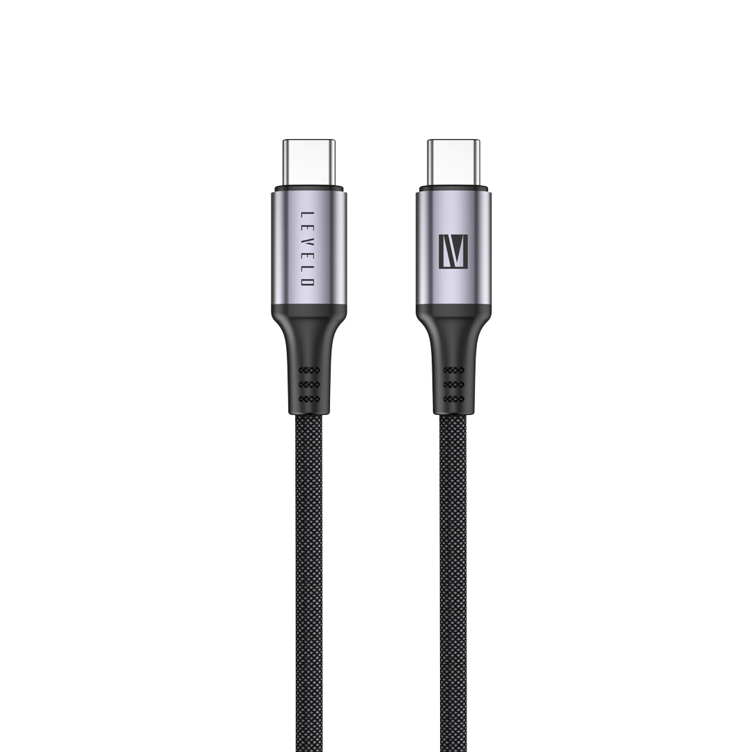 Levelo Otto USB C to C 60W Leather Cable - Black