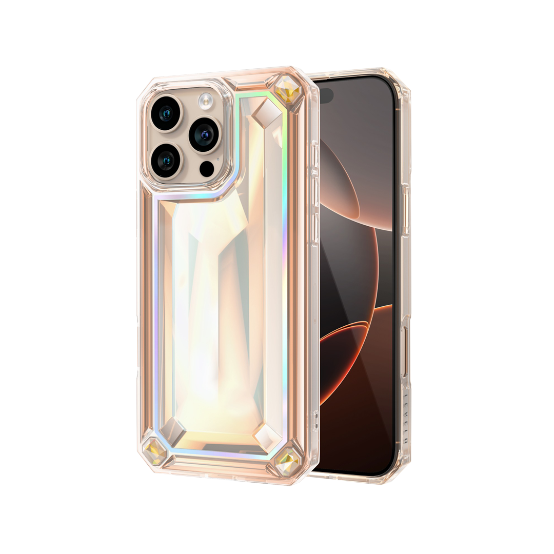 Levelo Venessa Diamond Design Case for iPhone 16 - Desert Sand