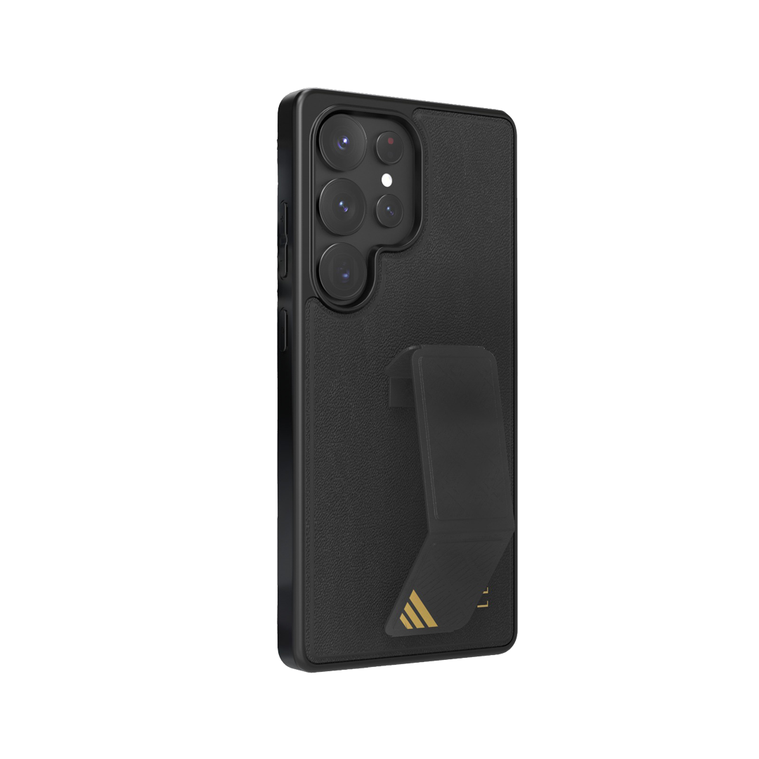 Levelo Morphix Leather Case for Samsung S25 Ultra - Black