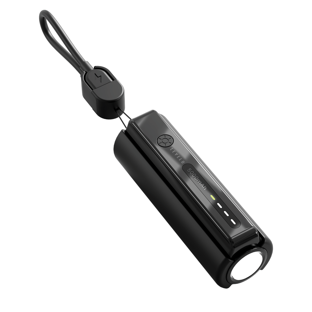 Levelo Nova Pro 5000mAh Power Bank with Flashlight - Black