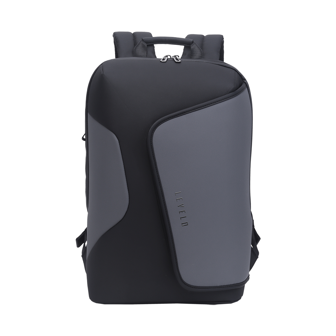 Levelo Lisbon Carrying Laptop/Universal 15.6” Backpack - Black/Grey