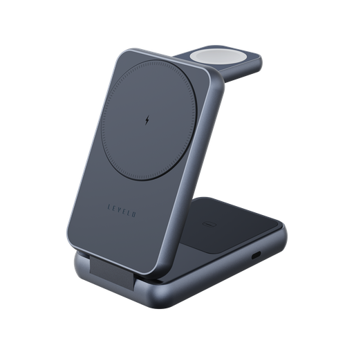 [LVL-AERIS-CGY] Levelo Aeris 3 in 1 Foldable Wireless Charger - Cloudy Gray