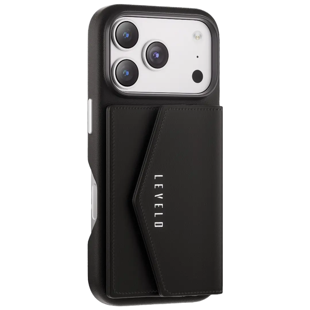 Levelo Vertex PU Leather Wallet Case for iPhone 17 Pro/Pro Max