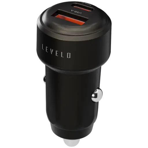 Levelo Nori Mini 60W Car Charger - Gun Grey 