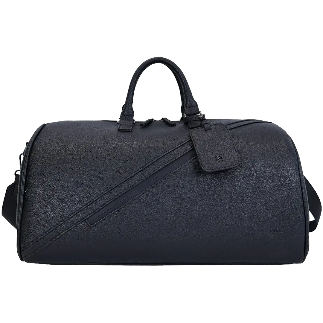 Levelo Carryall PU Leather Duffle Bag - Black - product