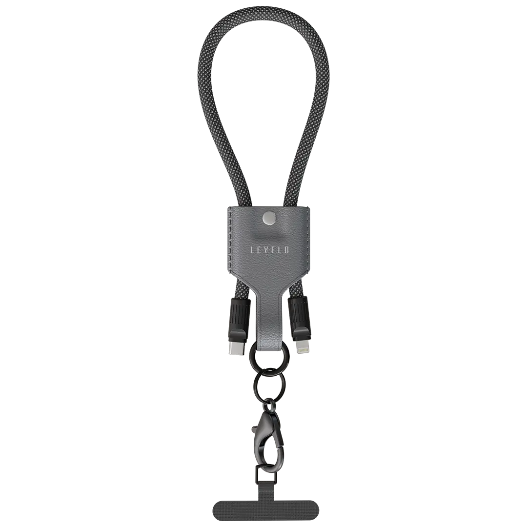 Levelo Tugo Type-C to Lightning 30W Lanyard Cable - Gray - product