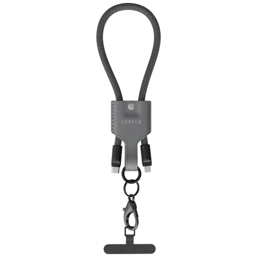[LVLTUGO303CLBKGY] Levelo Tugo Type-C to Lightning 30W Lanyard Cable - Gray