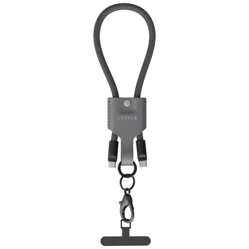 [LVLTUGO603CCBKGY] Levelo Tugo Type-C to Type-C 60W Lanyard Cable - Gray