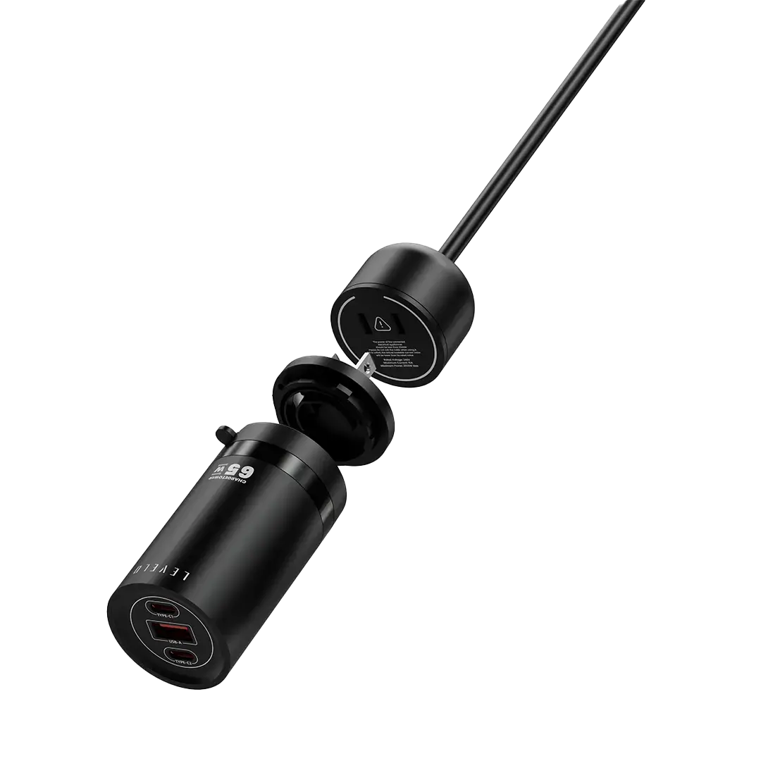 Levelo ChargeTower GaN Travel Adapter - Black - product